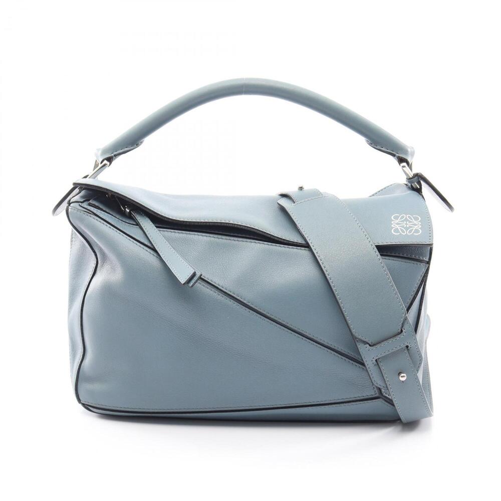 Loewe Puzzle Bag Medium 2-Way Handbag Leather Women's Blue